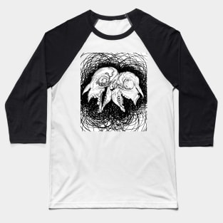 Double Headed Sheep's Skull Baseball T-Shirt